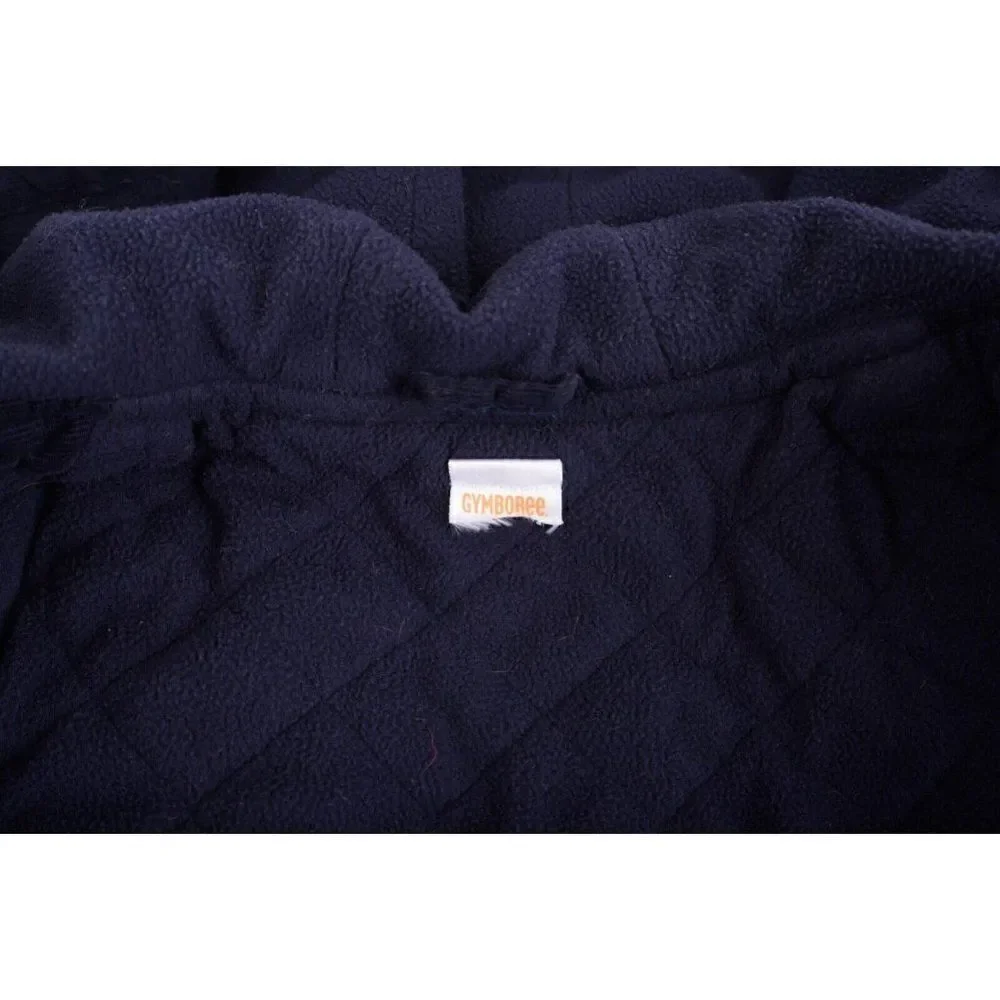 Gymboree Kids Toddler Toggle Coat 2T Corduroy Fleece lined Navy Blue Hooded